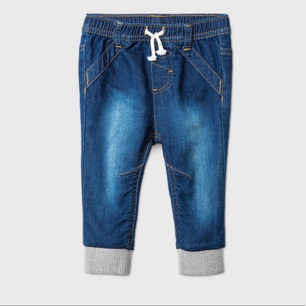 Cat & Jack Dark Knit Denim Jean Pants | NB